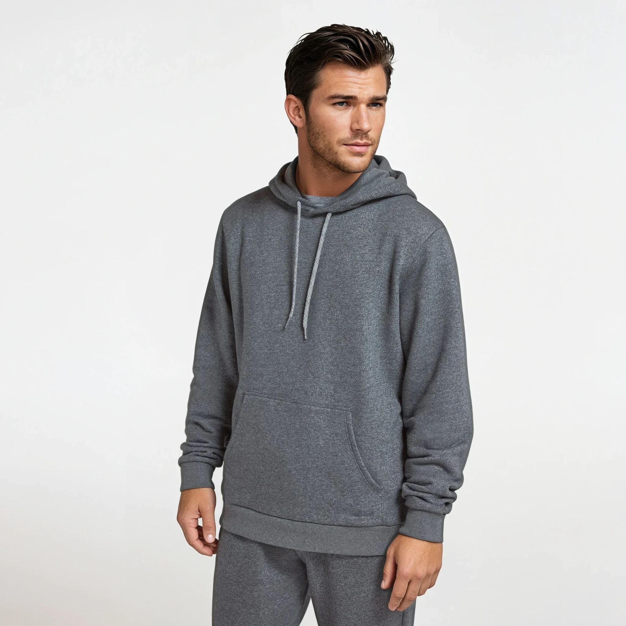 Unisex Merino Blend Hoodie - Natural Grey Heather - Image 2