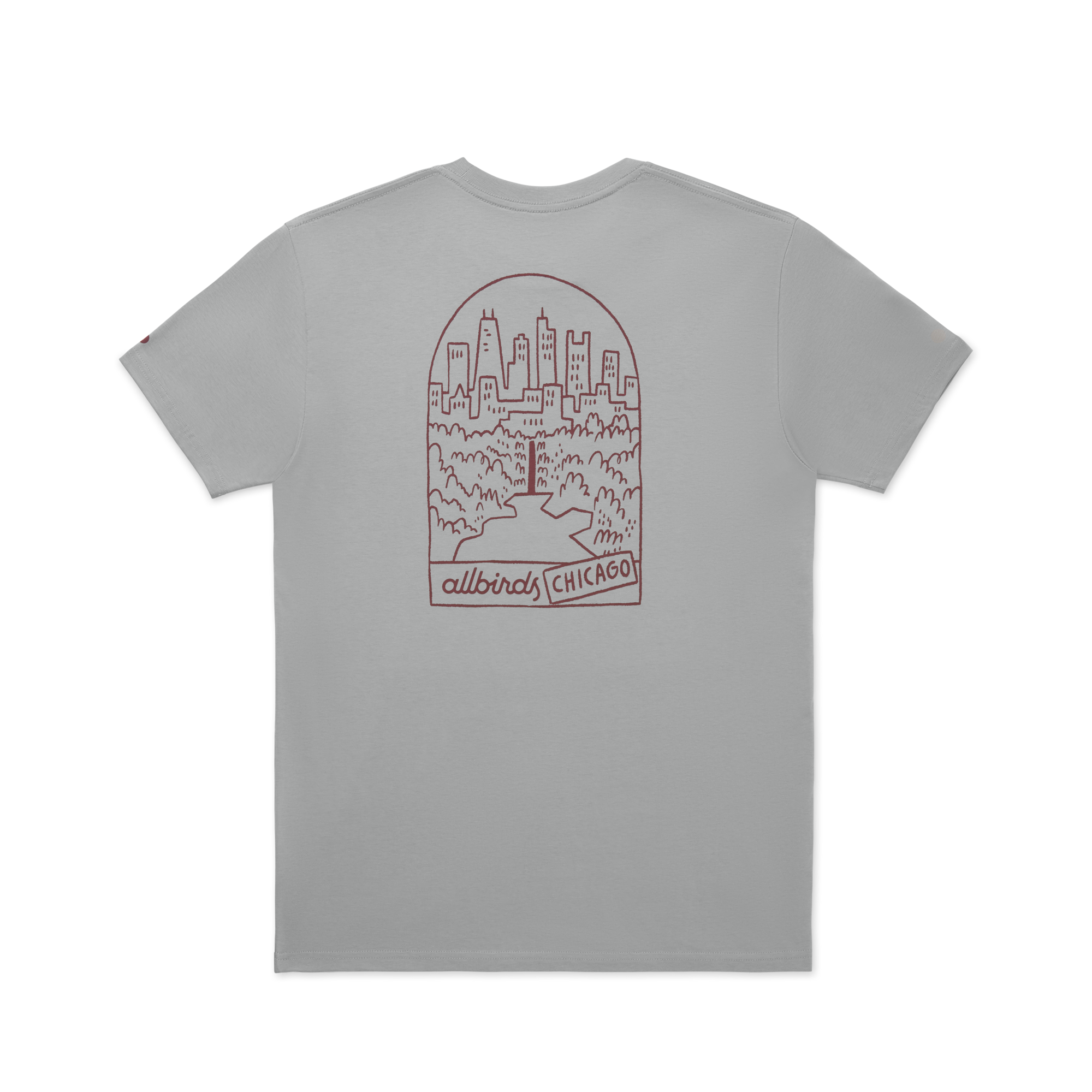 Unisex Organic Cotton Graphic Tee - Medium Grey/Thunder Red - CHI - Image 3